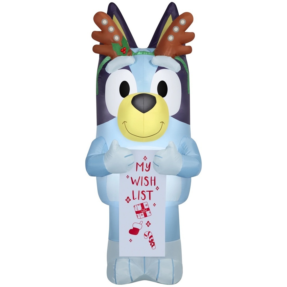 NEW 5.5’ Foot Inflatable Bluey Christmas Wishlist Light Yard Decoration